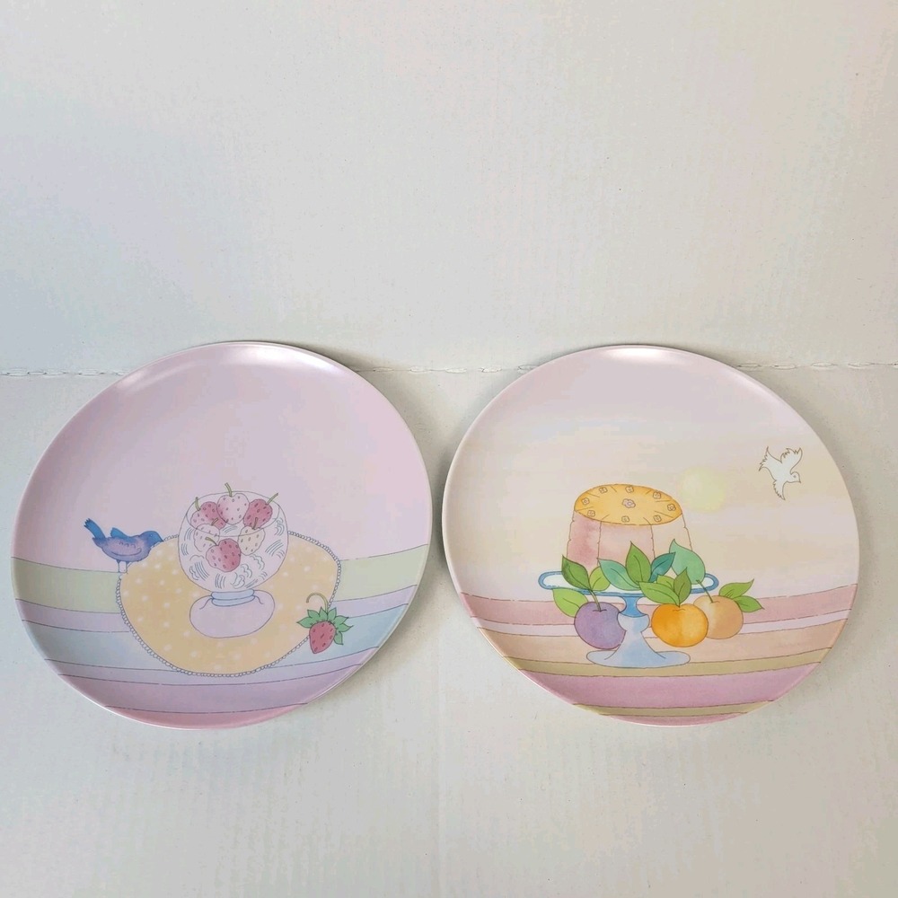 Collection Coeur Desserts by Annie 1984 Dessert Plates Set of 2 Fruits‎ d'Ete
